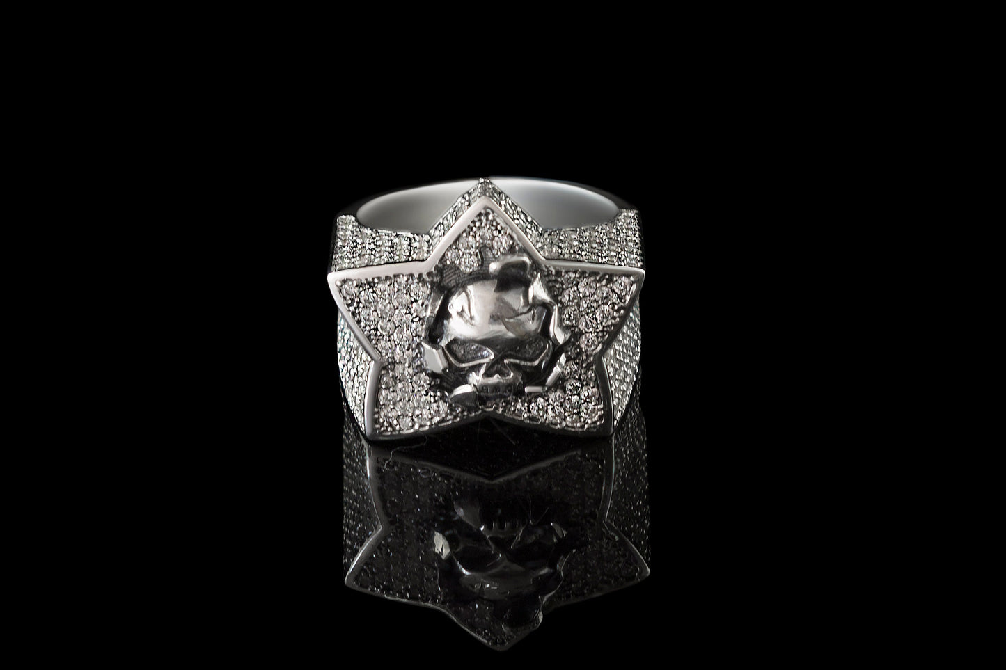 Gemstones skull ring Star Women jewelry