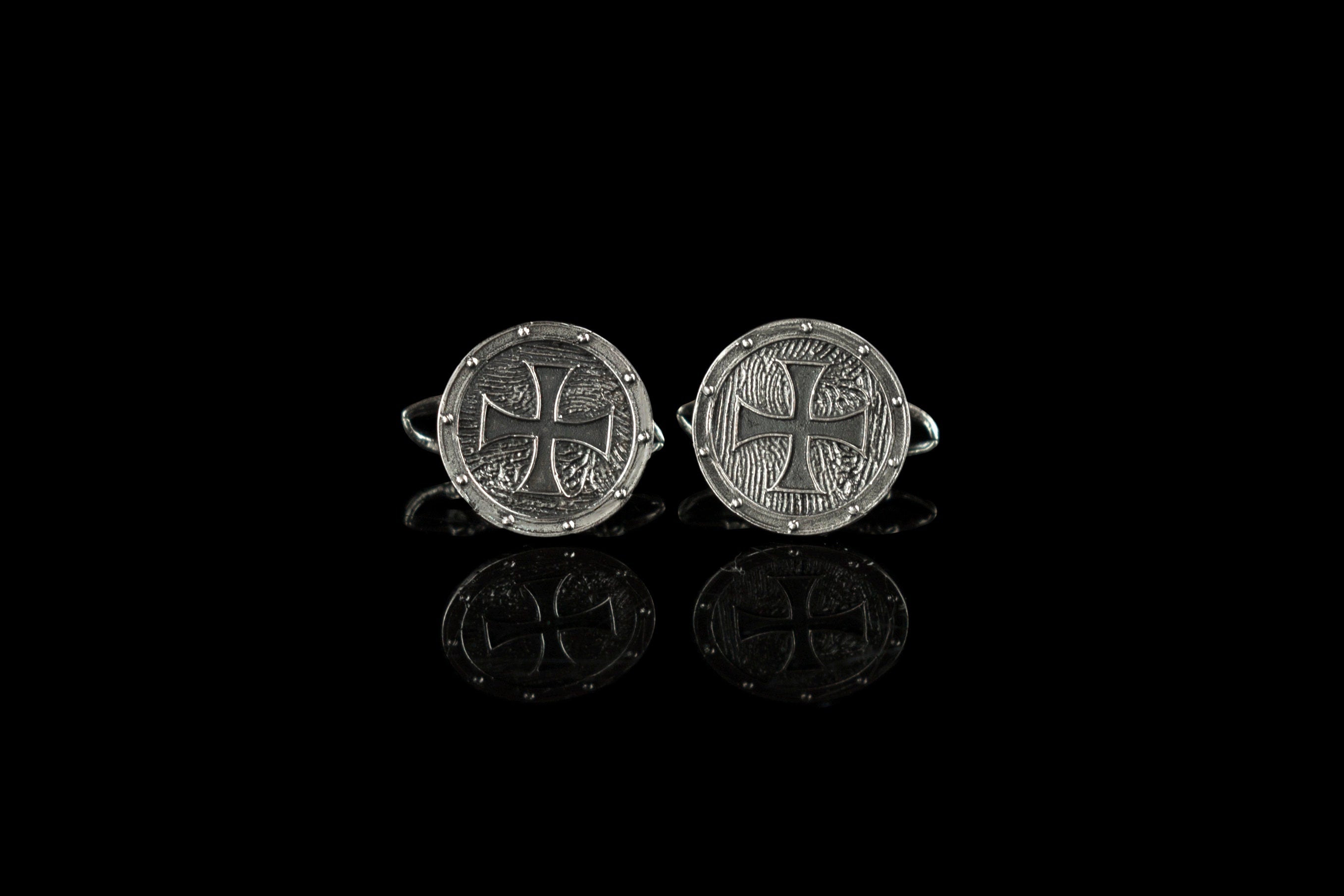 Silver cuff links Maltese cross Brutal accessories Biker cuff links Silver cufflinks