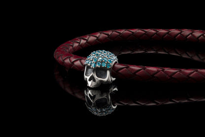Silver skull charm Skull bead Silver skull pendant Charm Bead for Bracelet Pendant