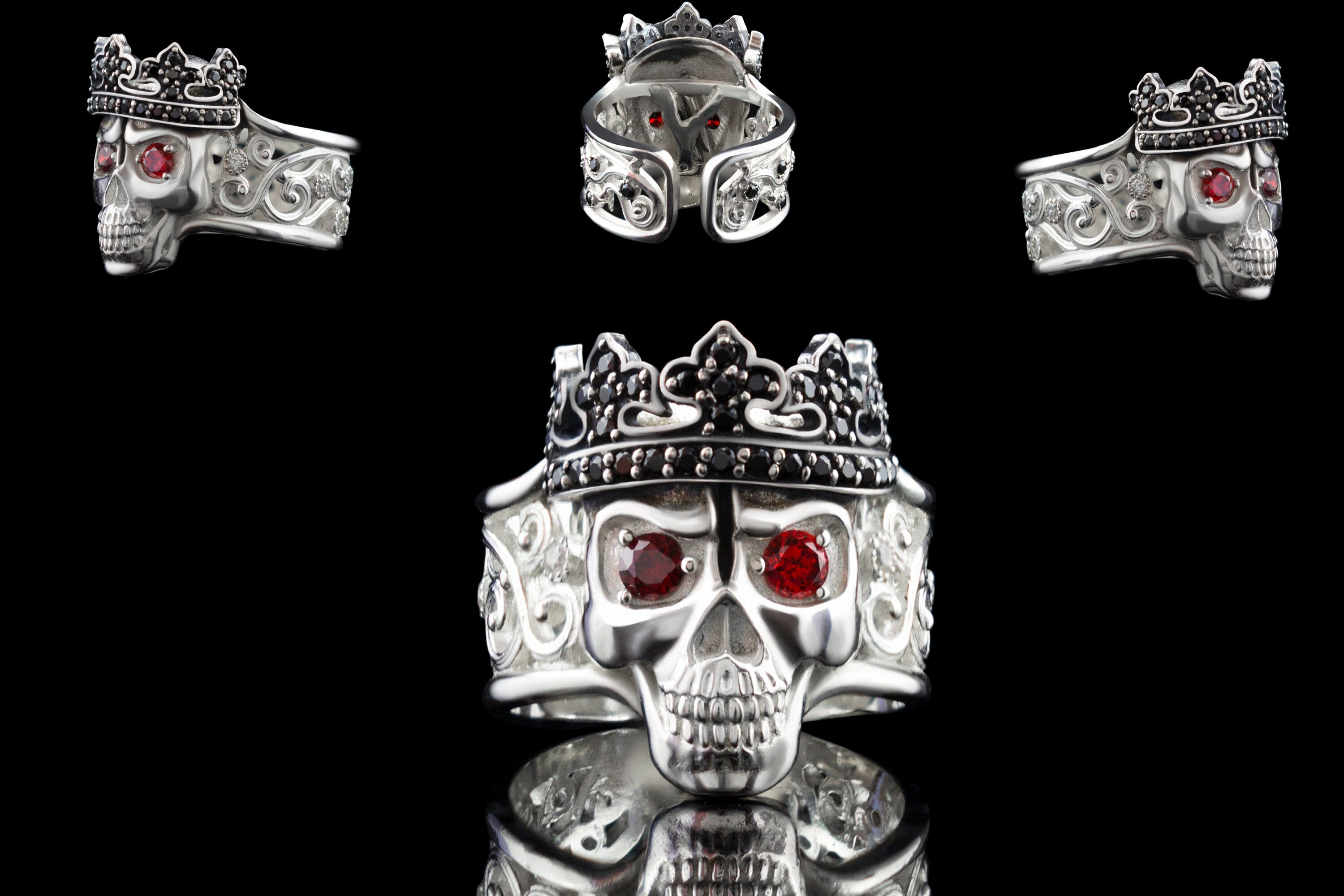 Skull women's ring Santa Muerte Silver skull jewelry Skulls queen