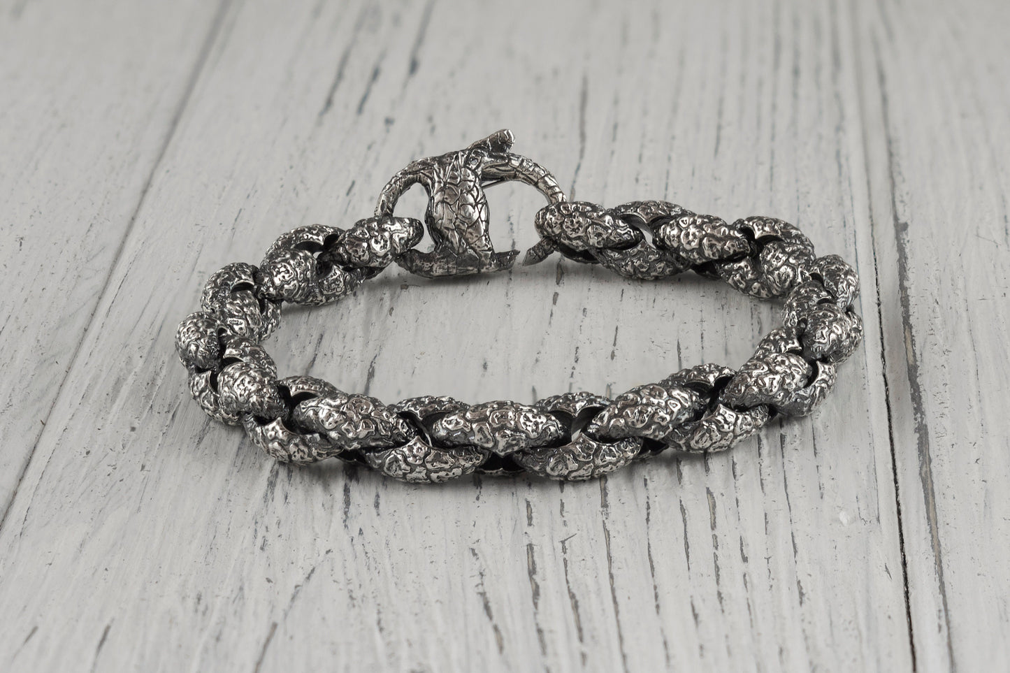 Heavy silver bracelet Brutal bracelet  Biker jewelry Anchor