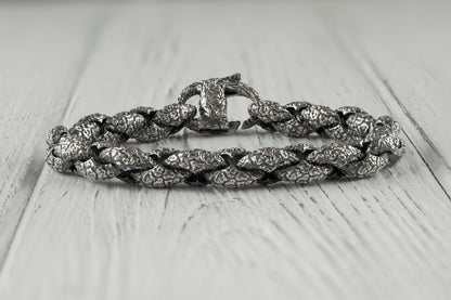 Heavy silver bracelet Brutal bracelet  Biker jewelry Anchor