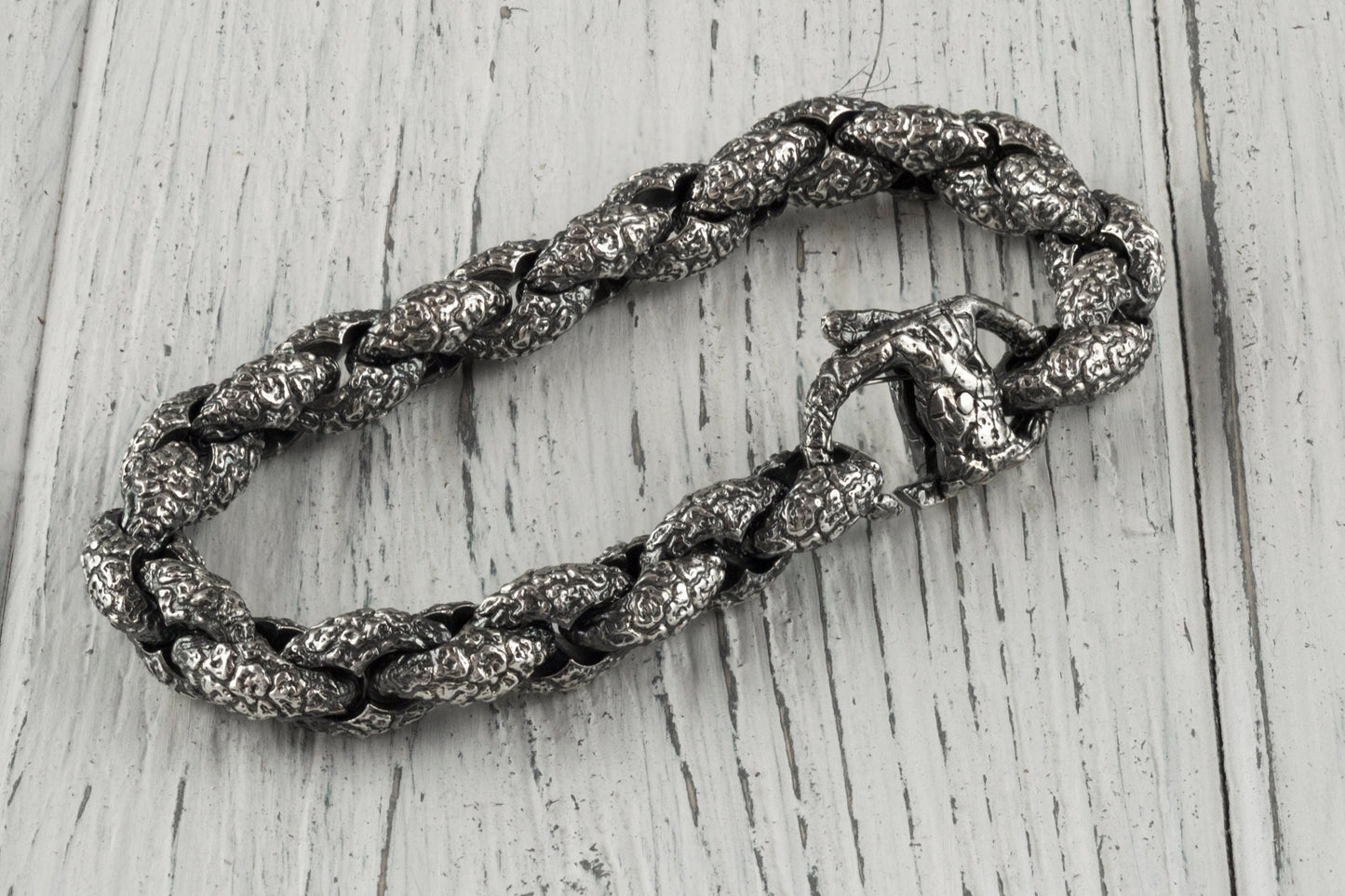 Heavy silver bracelet Brutal bracelet  Biker jewelry Anchor