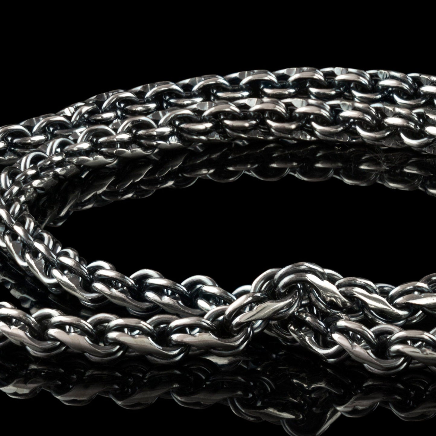 Black silver chain Silver men chain Biker jewelry Handmade silver chain