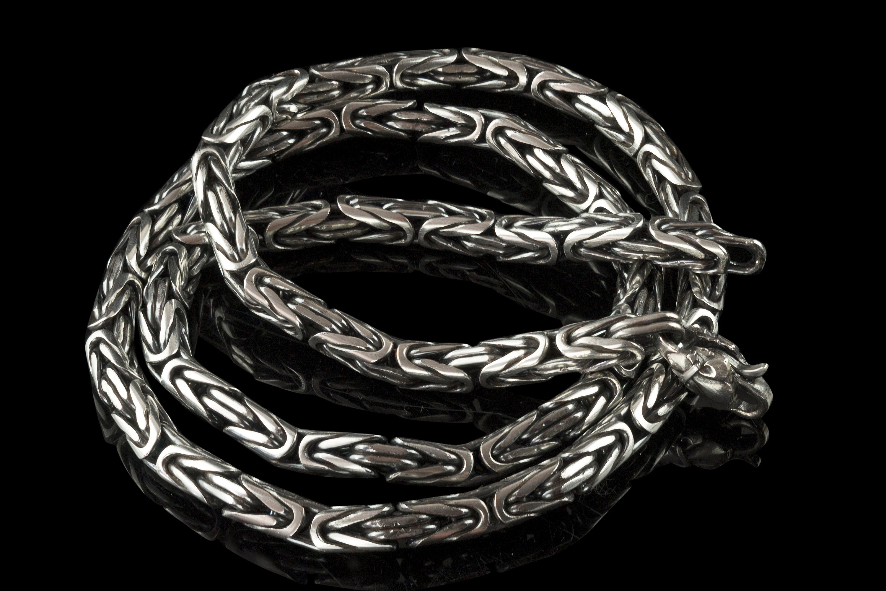 Oxidize chain  Byzantine Silver Chain Heavy Chain 5 mm Brutal silver necklace