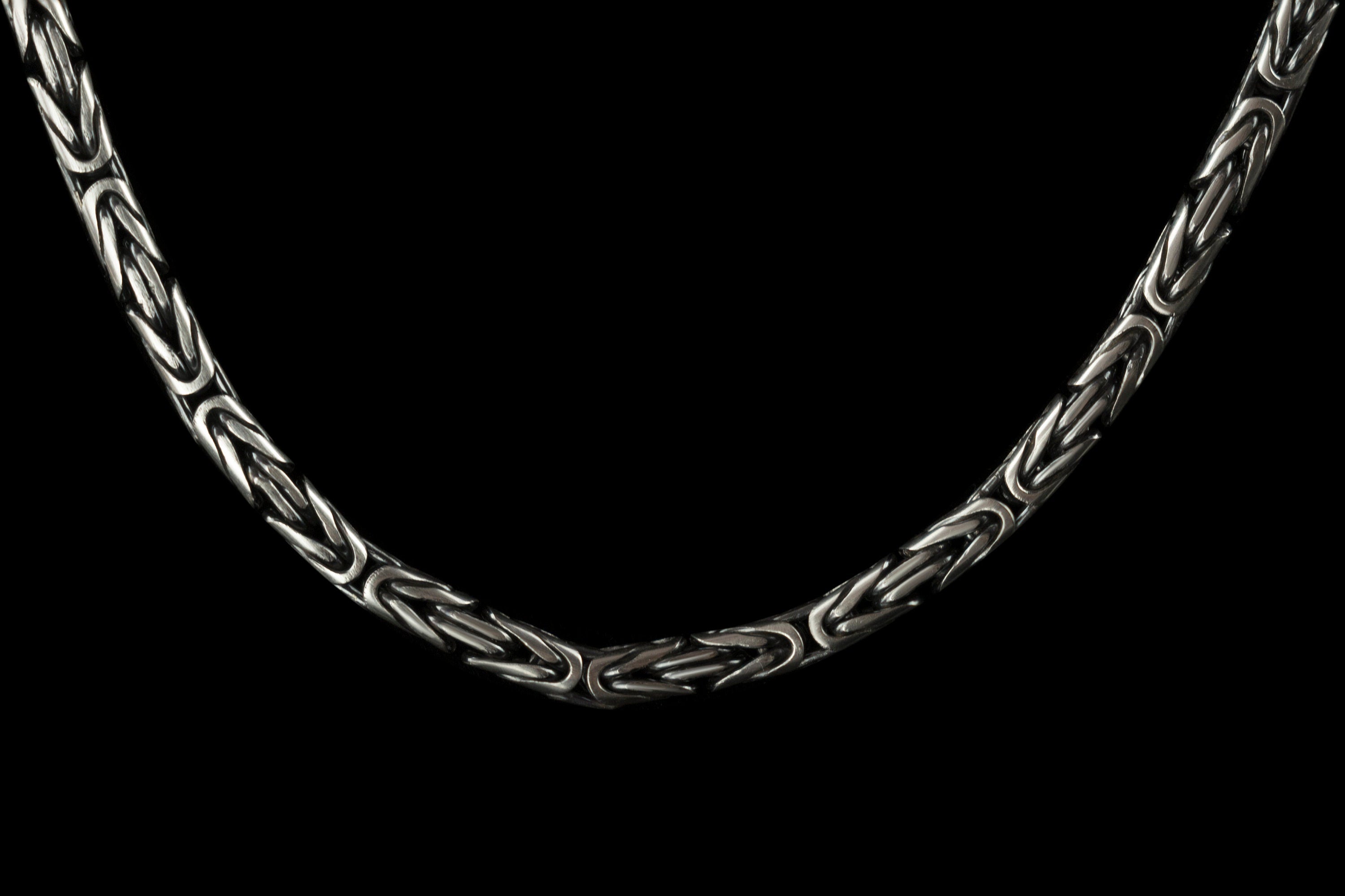 Oxidize chain  Byzantine Silver Chain Heavy Chain 5 mm Brutal silver necklace