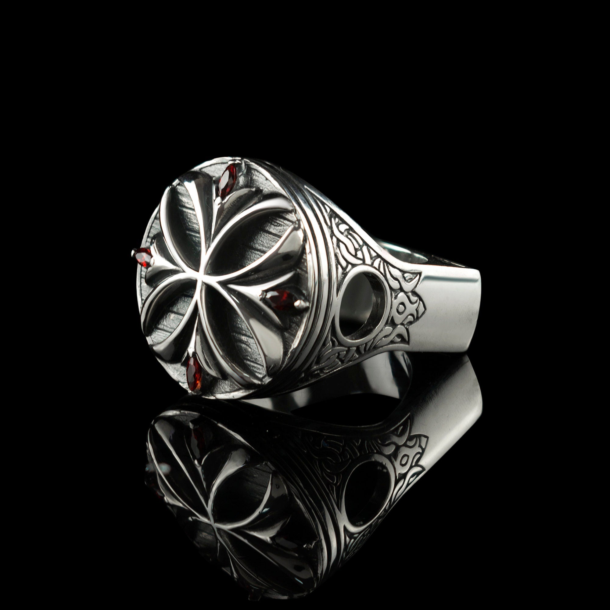 Men's solid ring Biker jewelry Biker silver ring