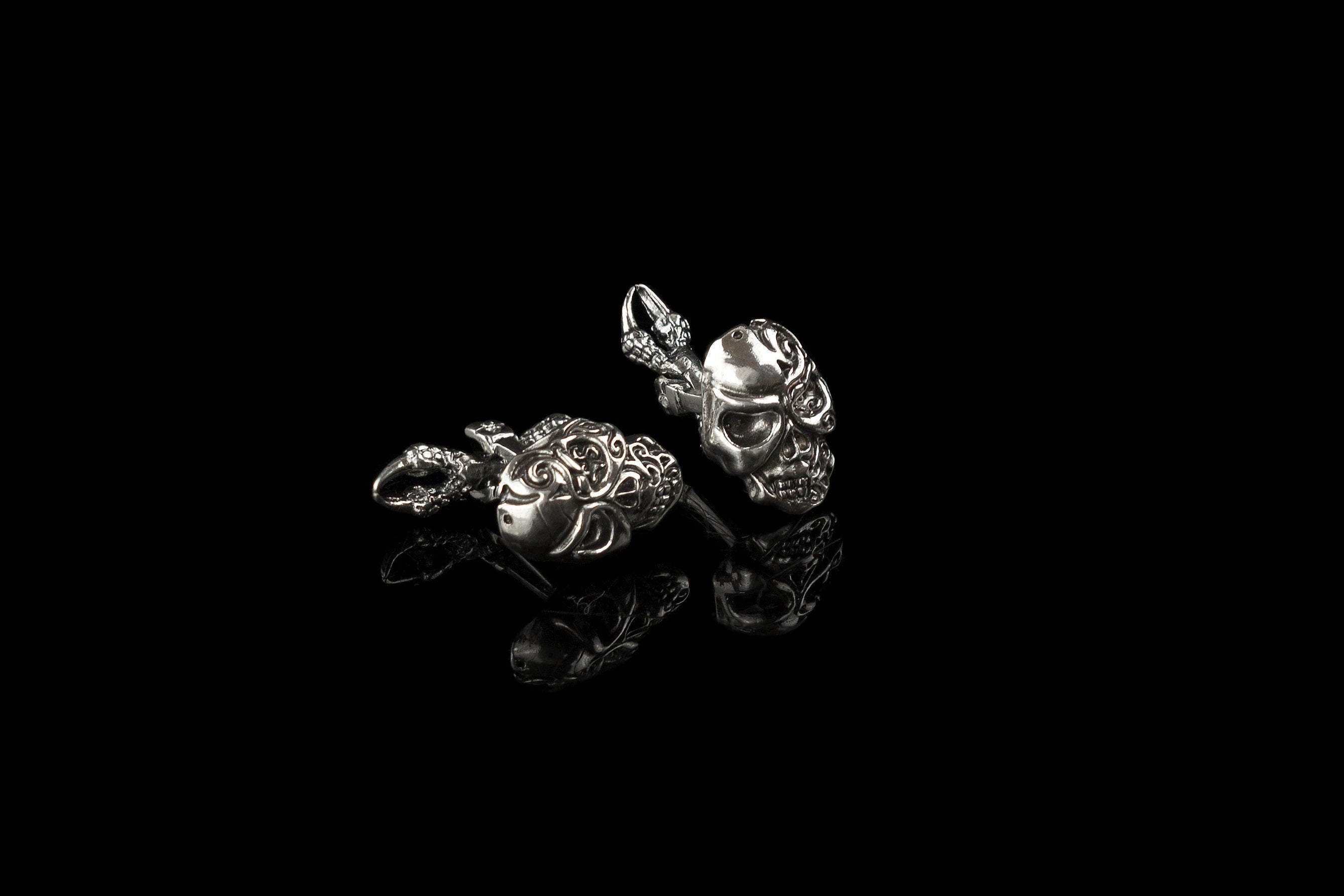 Sterling silver Skull cufflinks  Skull Accessories silver cufflinks for men's