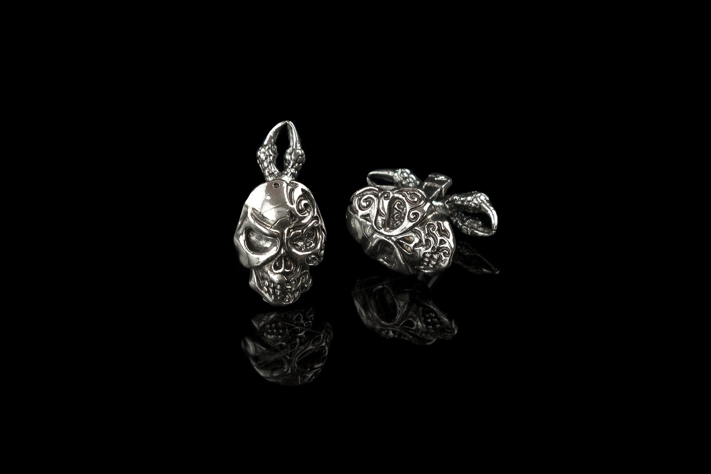 Sterling silver Skull cufflinks  Skull Accessories silver cufflinks for men's