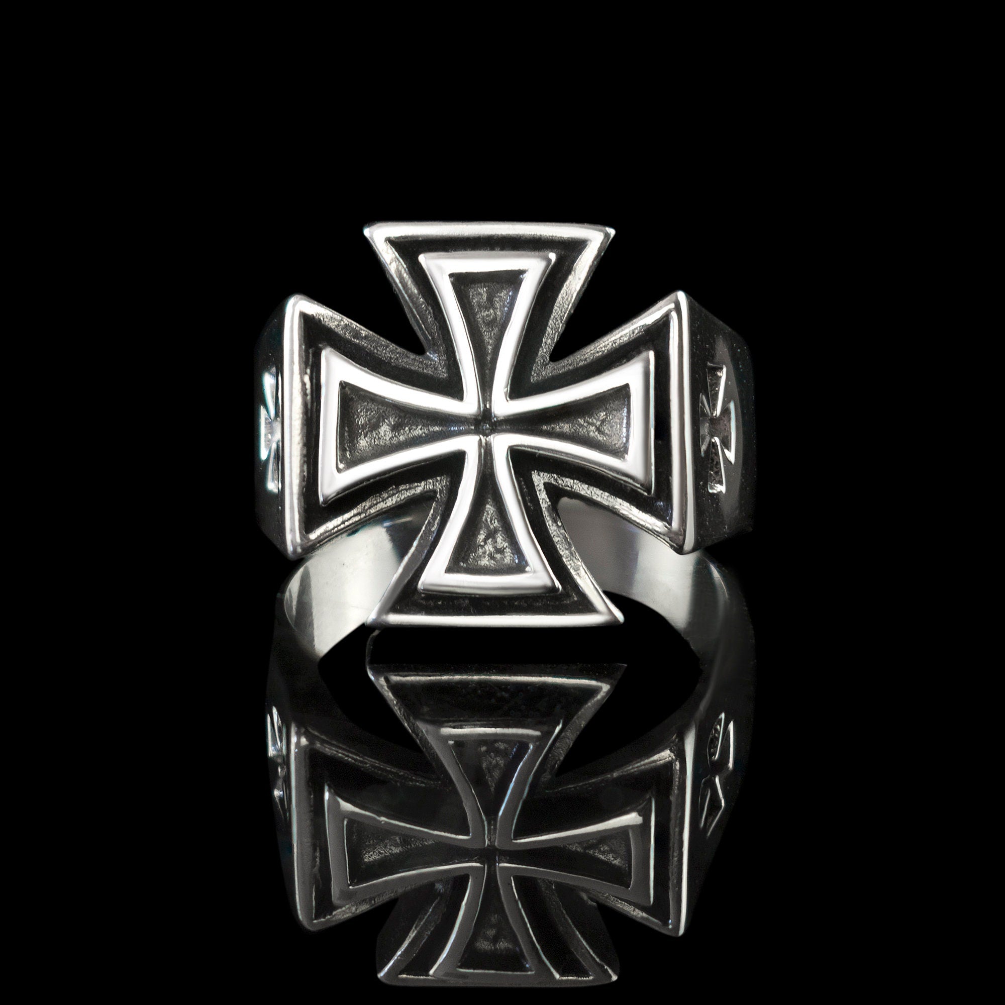 Maltese Cross ring Heavy ring for him  Biker's jewelry Cross Pattee