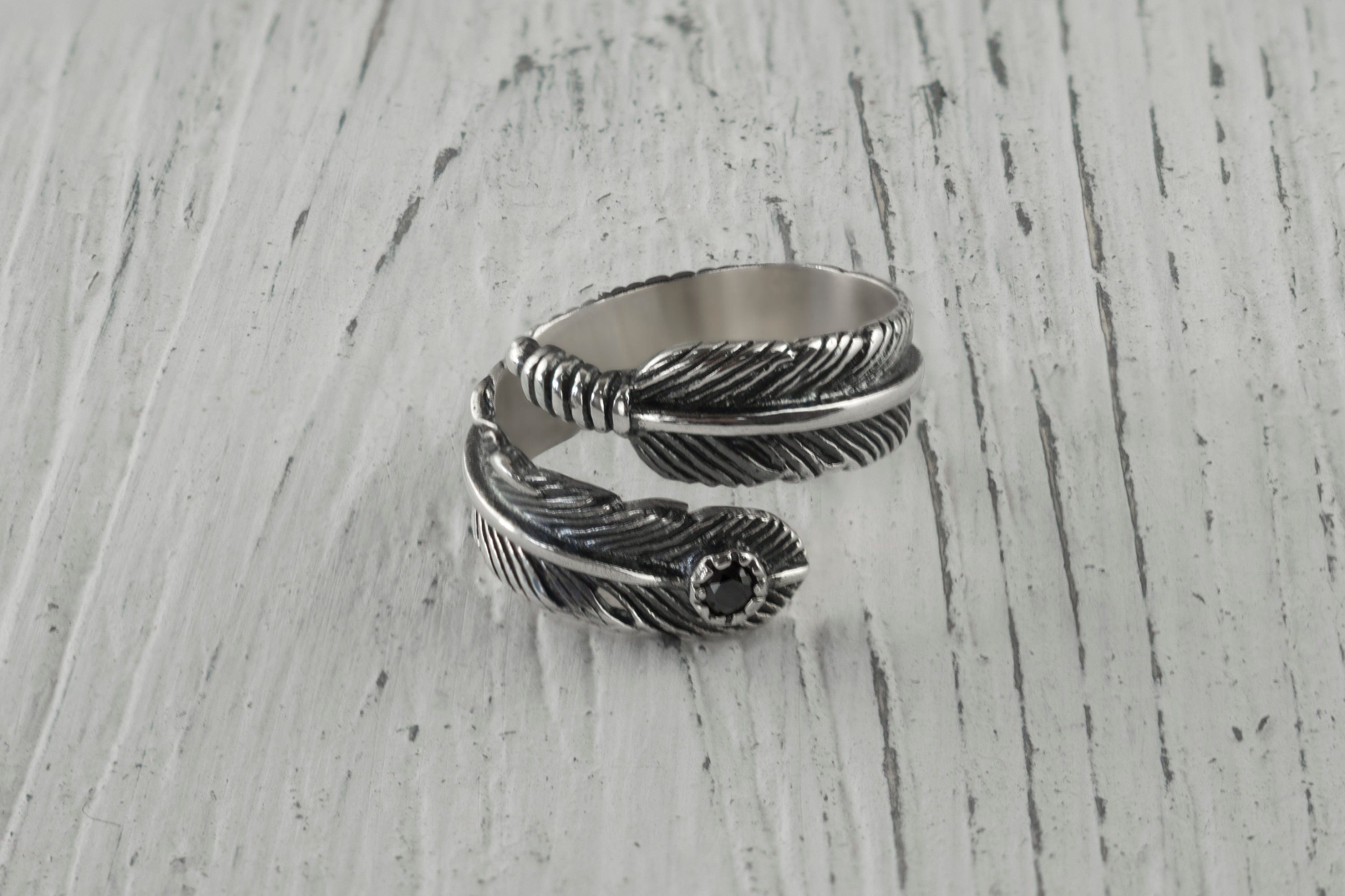 Sterling silver adjustable ring Feather ring  Everyday women's ring Casual jewelry Feather jewelry