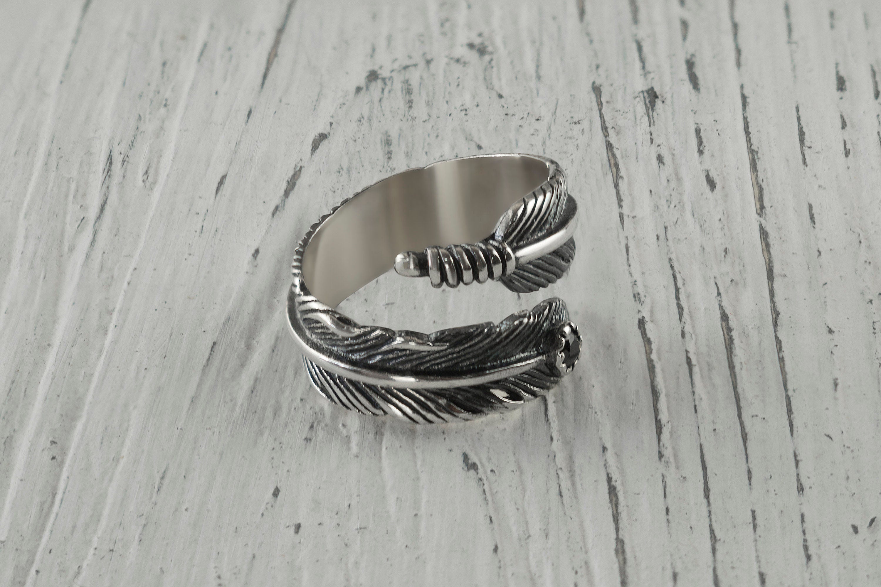 Sterling silver adjustable ring Feather ring  Everyday women's ring Casual jewelry Feather jewelry