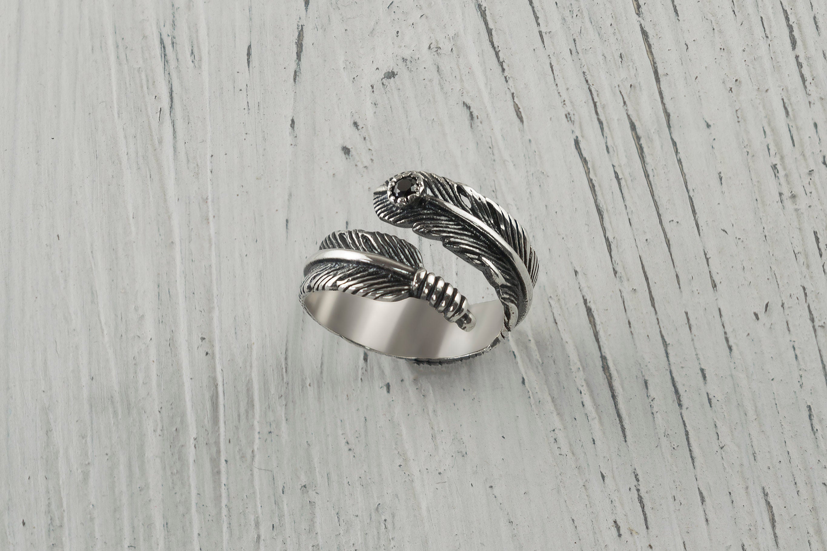 Sterling silver adjustable ring Feather ring  Everyday women's ring Casual jewelry Feather jewelry