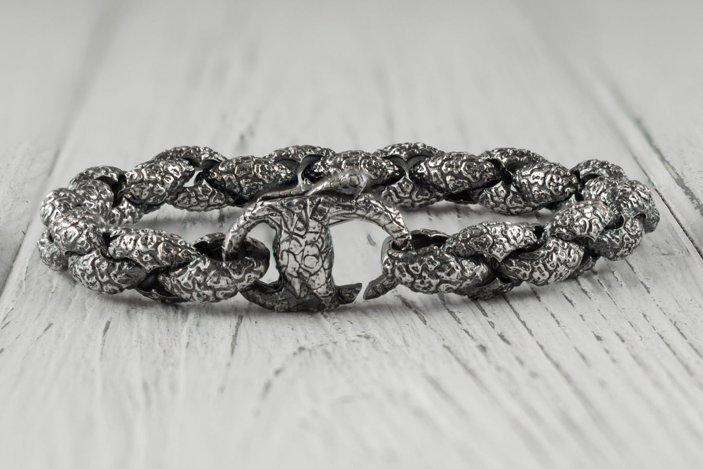 Heavy silver bracelet Brutal bracelet  Biker jewelry Anchor