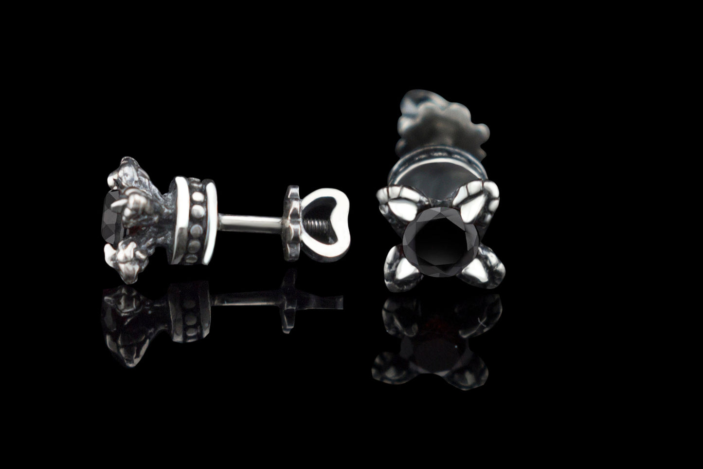 Silver stud Gothic studs Women studs with gems