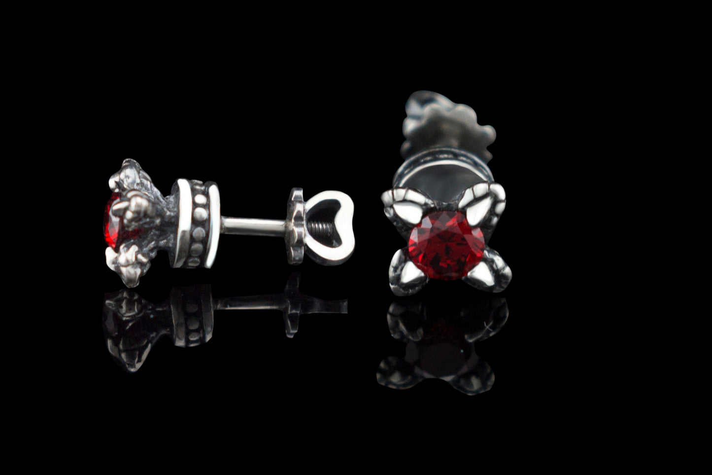 Silver stud Gothic studs Women studs with gems