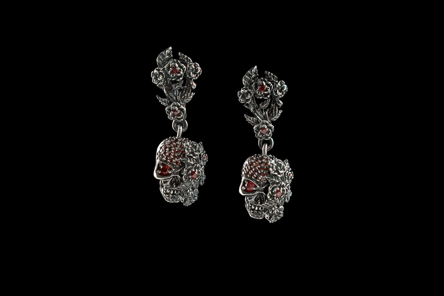 Women skull earrings Skull jewelry Silver skull earrings Skull gift for her Skull women jewelry