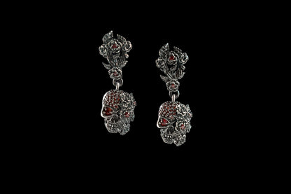 Women skull earrings Skull jewelry Silver skull earrings Skull gift for her Skull women jewelry