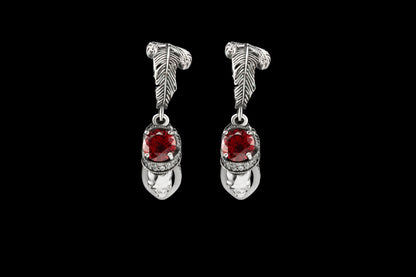 Skull earrings Silver skull earrings for women Skull gift for her