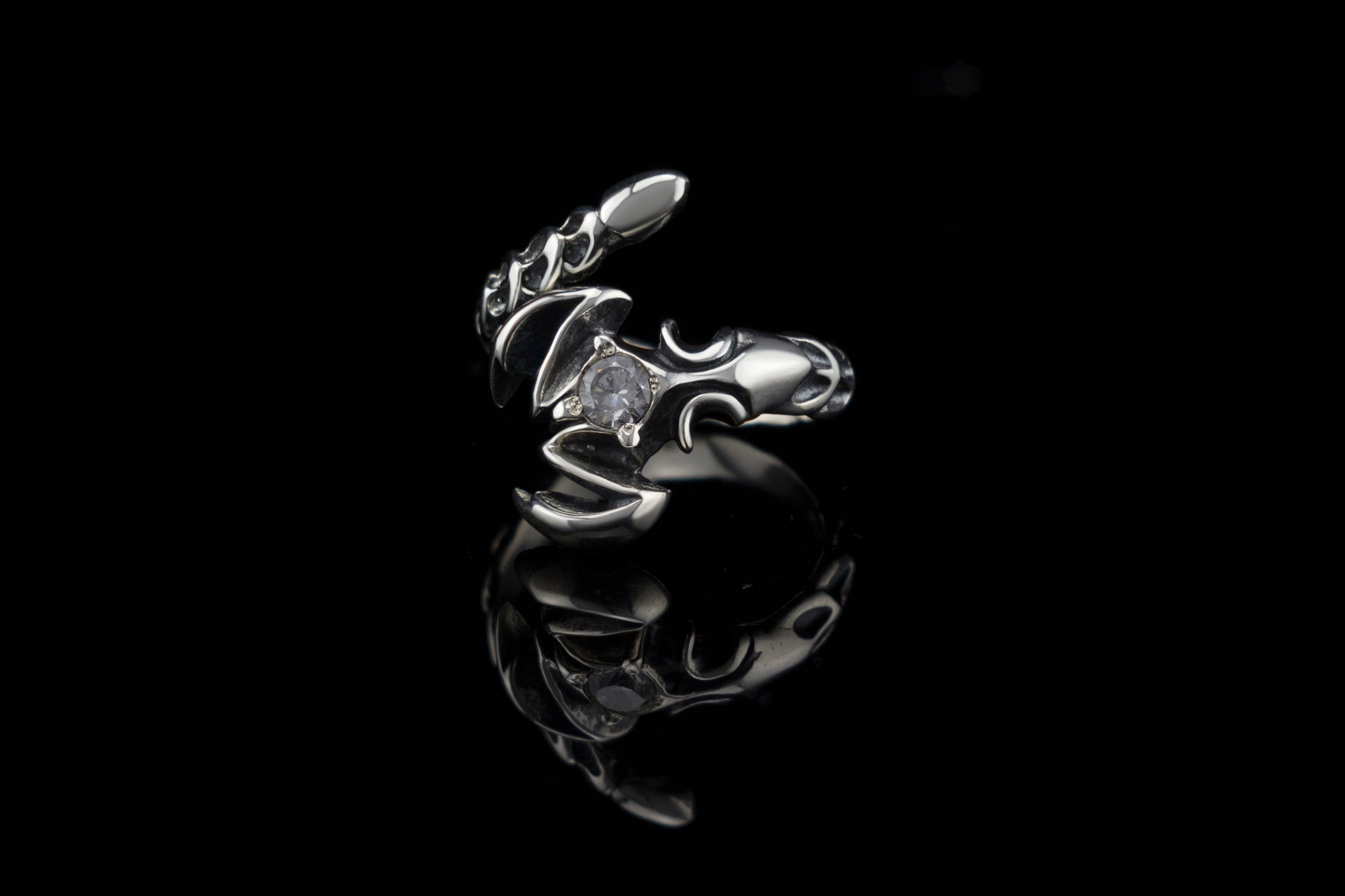 Adjustable silver ring Scorpion ring Silver scorpio ring