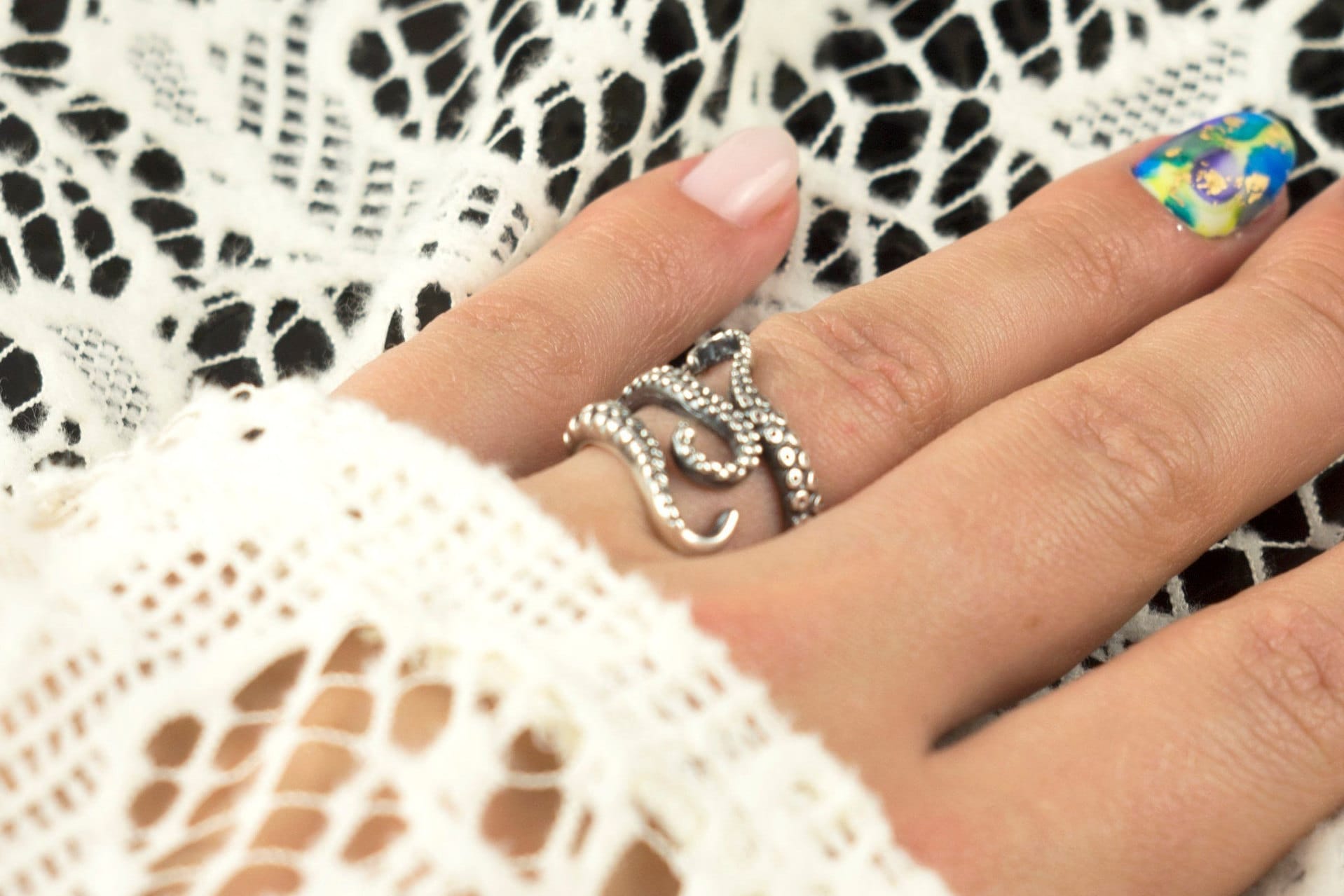 Adjustable silver ring  Octopus Kraken jewelry Everyday ring