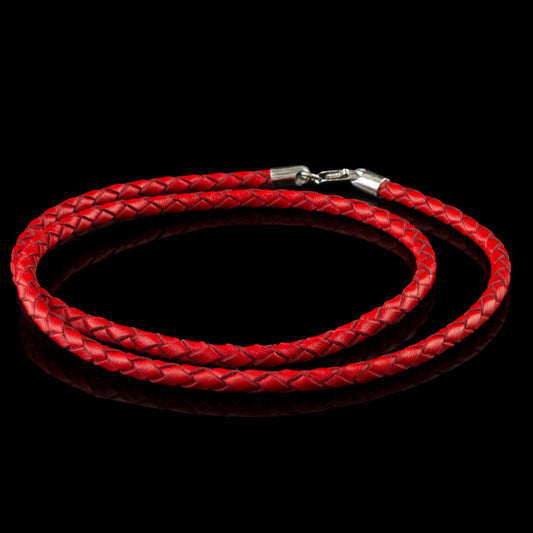 Leather necklace Red leather cord
