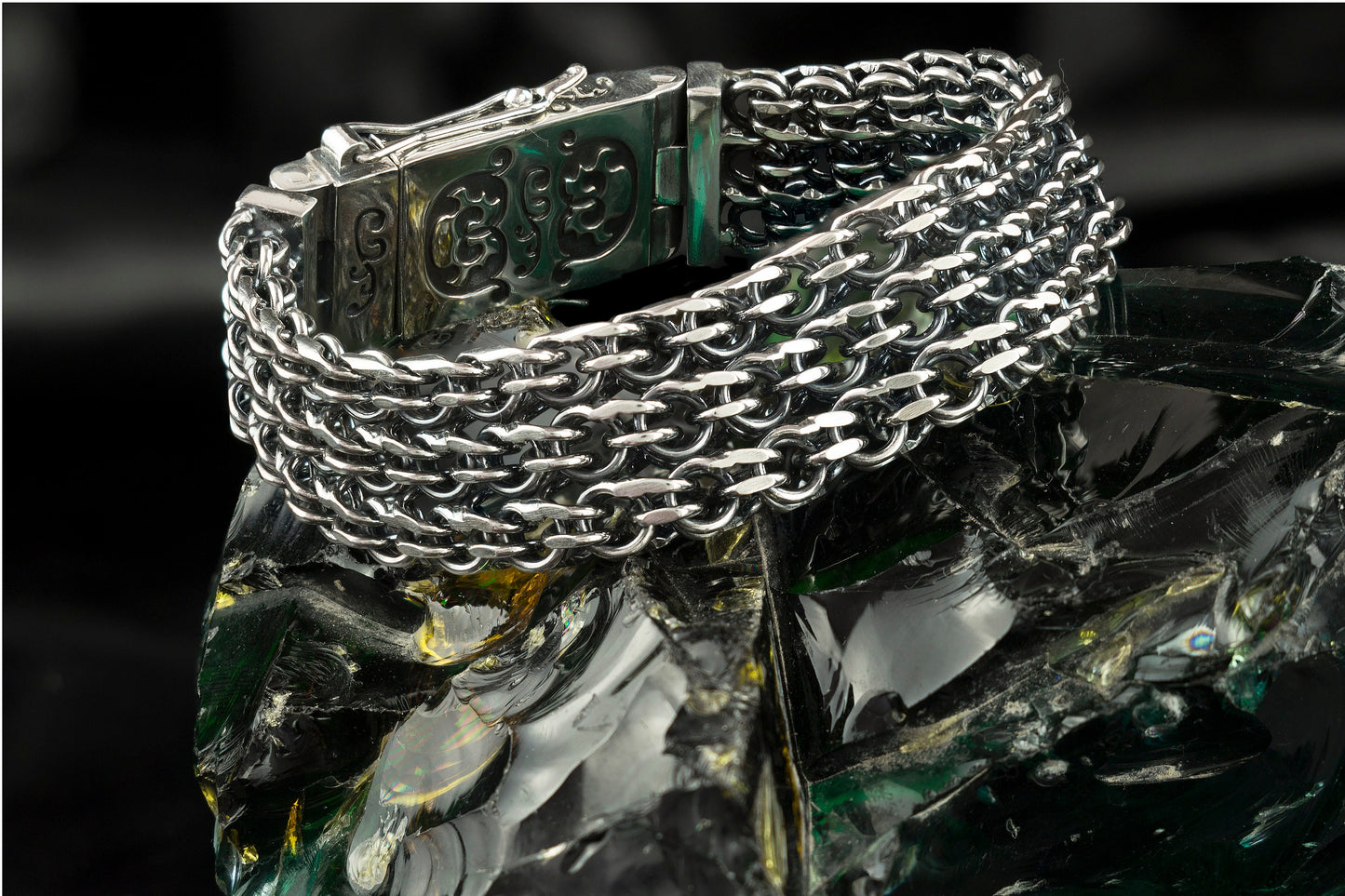 Silver bracelet Men's jewelry Handmade jewelry Heavy bracelet with box closure