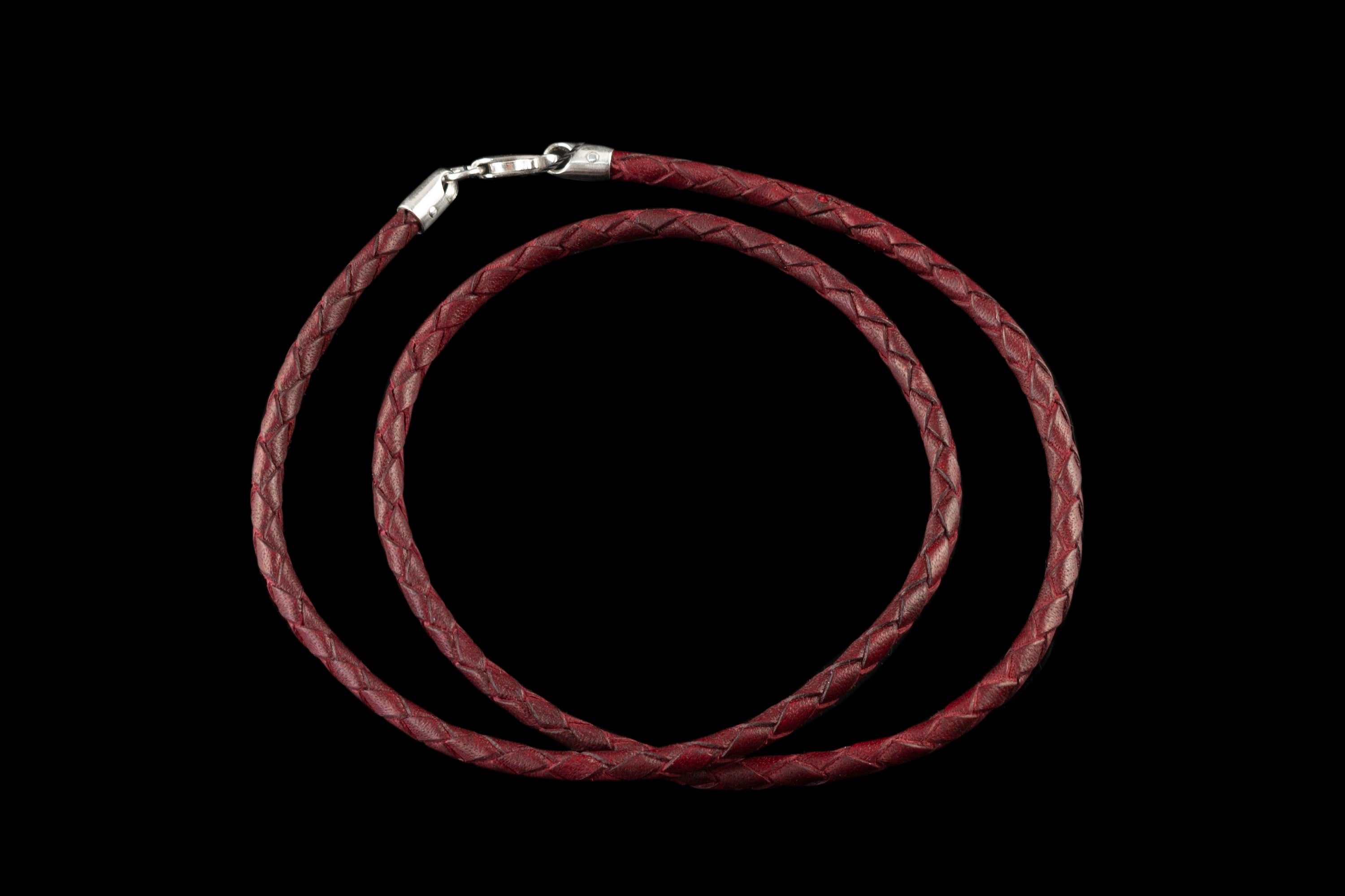 Leather necklace Darck Red leather cord