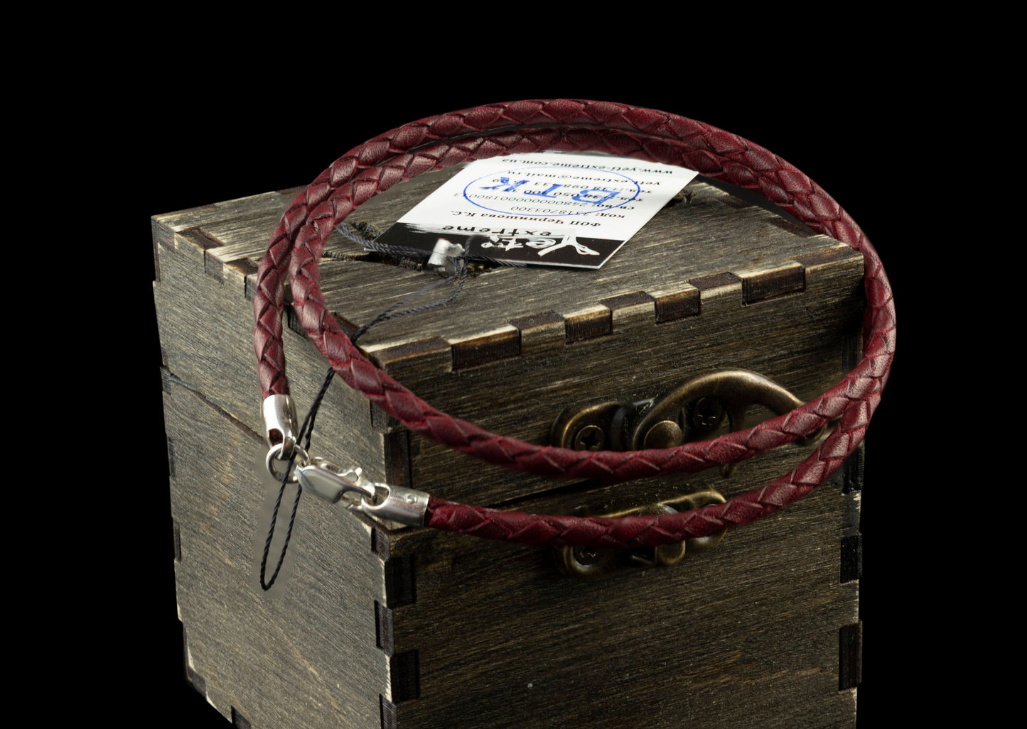 Leather necklace Darck Red leather cord