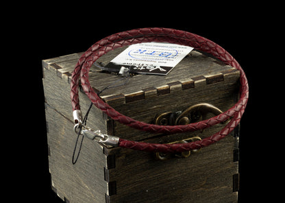 Leather necklace Darck Red leather cord
