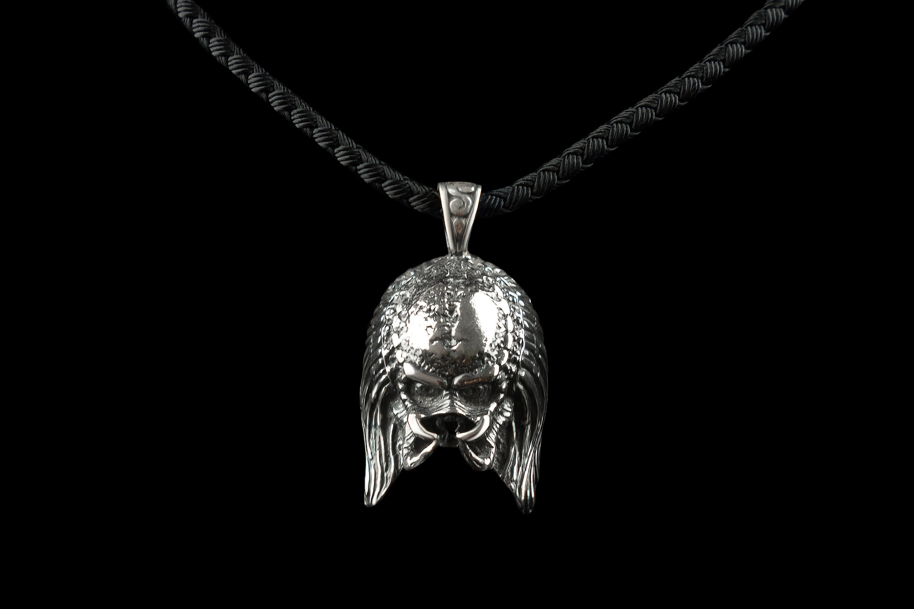 Silver biker pendant  Brutalist jewelry