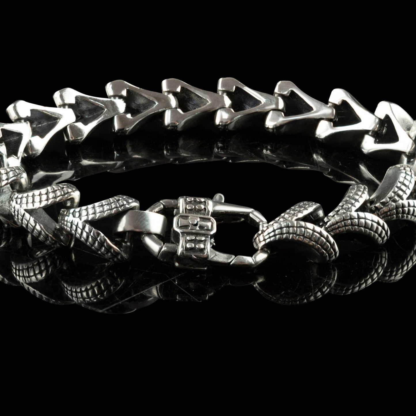 Bruralist silver chain bracelet Biker jewelry Biker bracelet