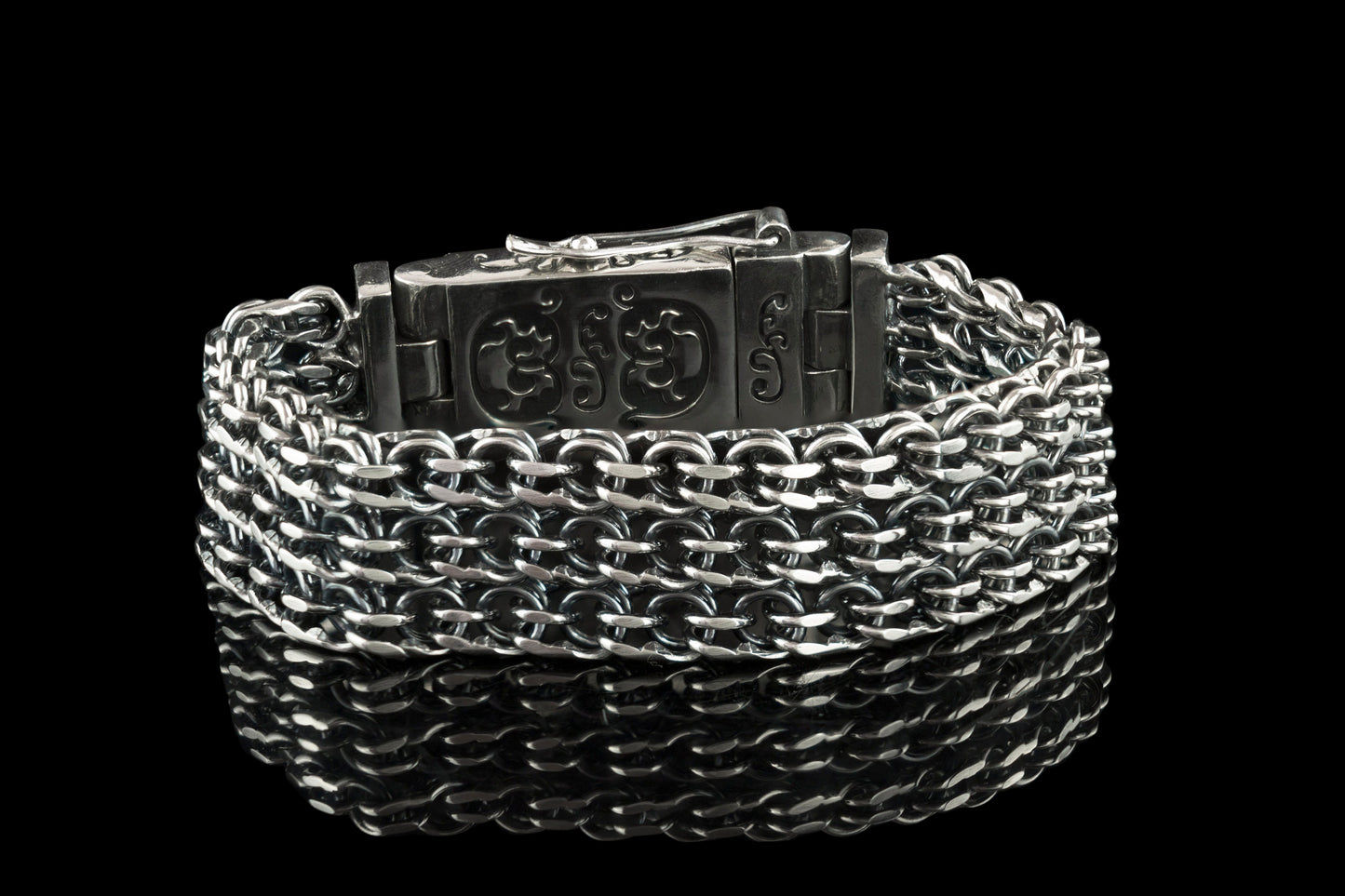 Silver bracelet Men's jewelry Handmade jewelry Heavy bracelet with box closure