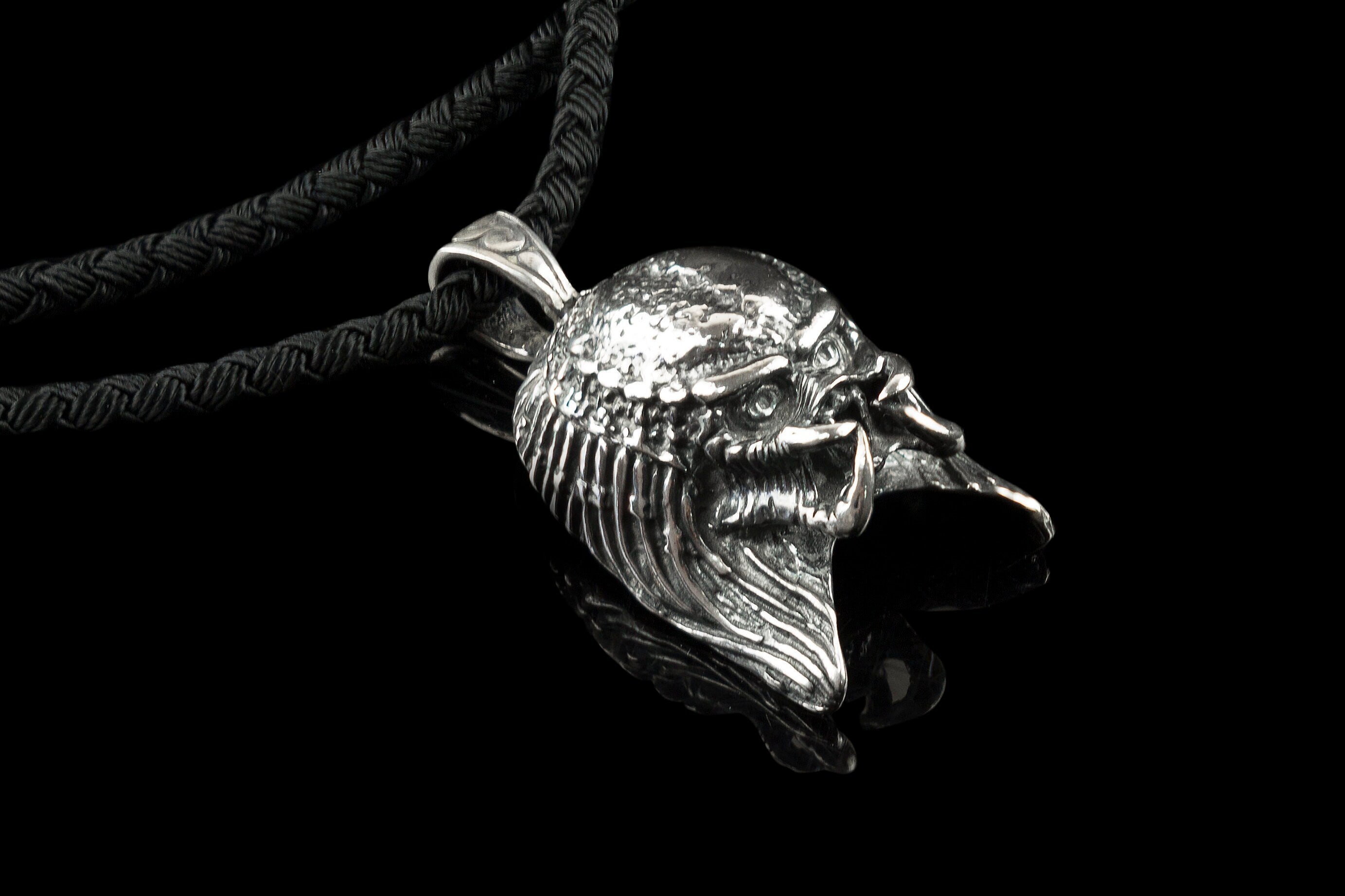 Silver biker pendant  Brutalist jewelry