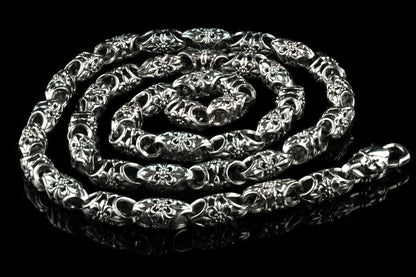 Heavy silver chain  Fleur de Lis Men's necklace