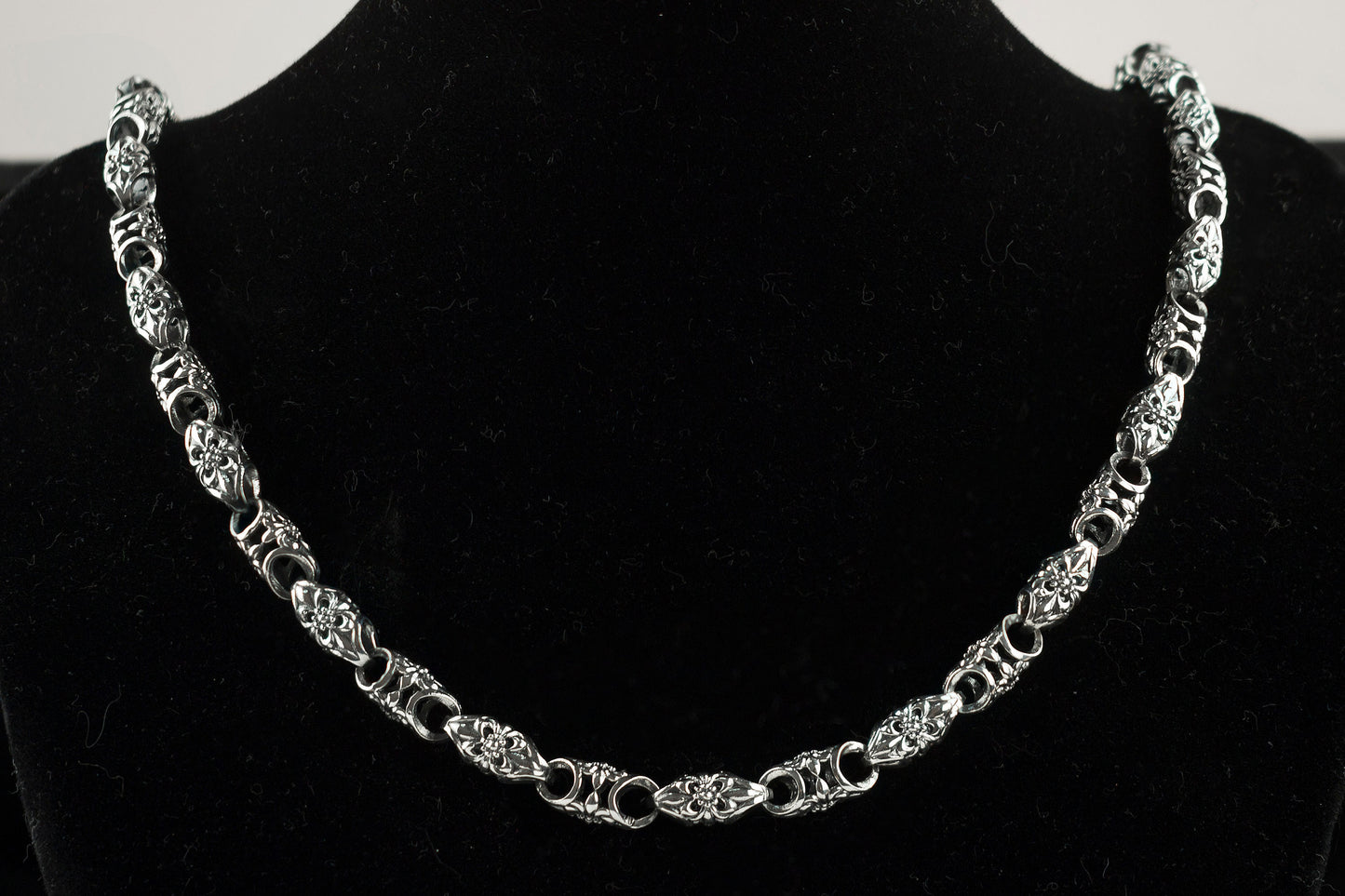 Heavy silver chain  Fleur de Lis Men's necklace