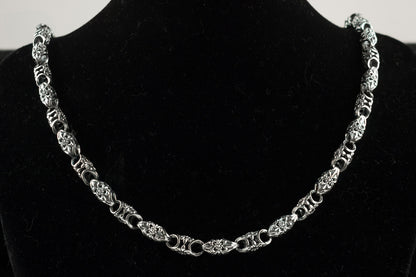 Heavy silver chain  Fleur de Lis Men's necklace