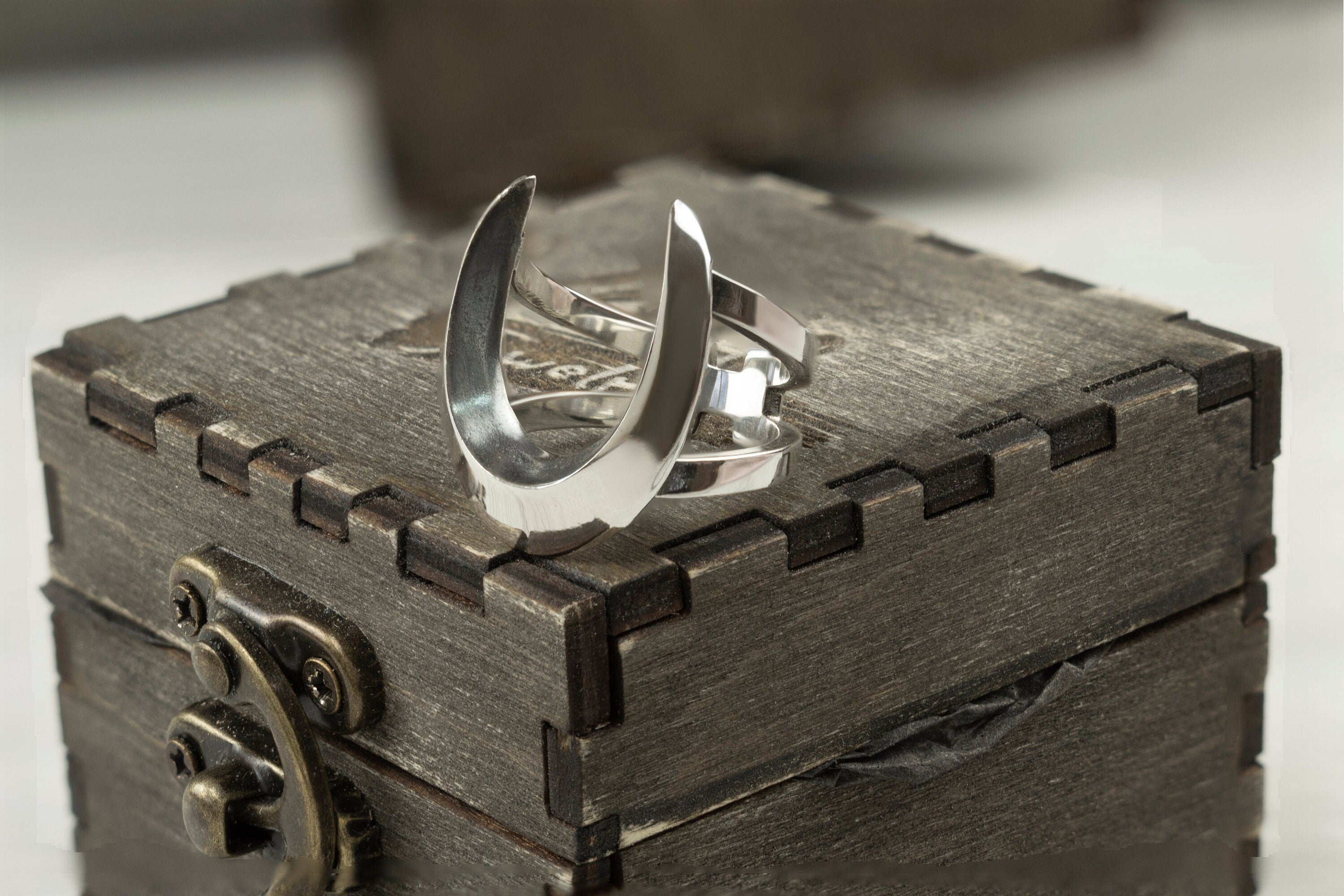 Moon ring Witches silver ring Halloween jewelry