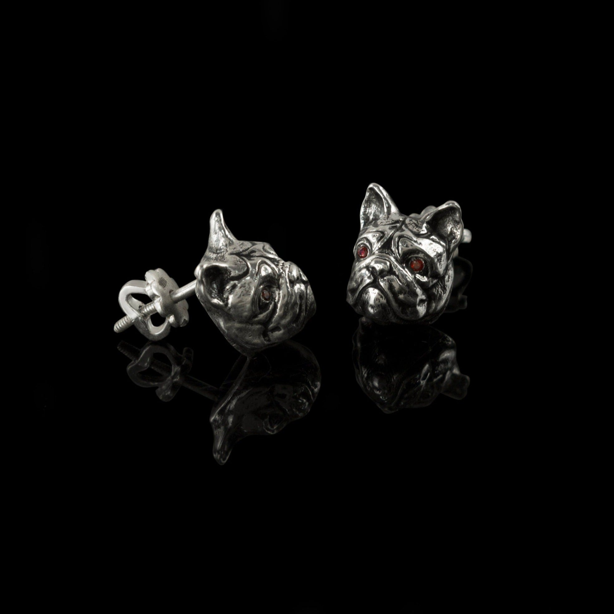 French Bulldog studs earrings  Dogs jewelry screw back