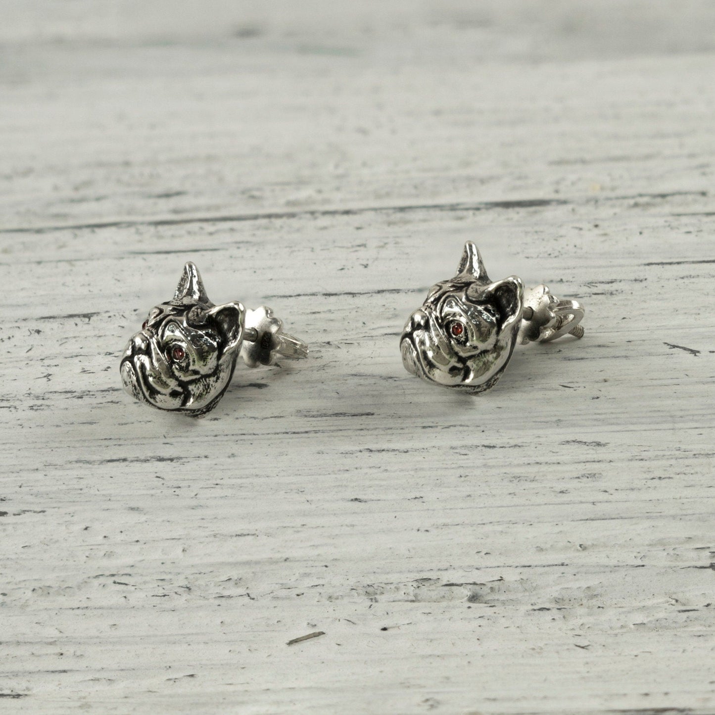 French Bulldog studs earrings  Dogs jewelry screw back