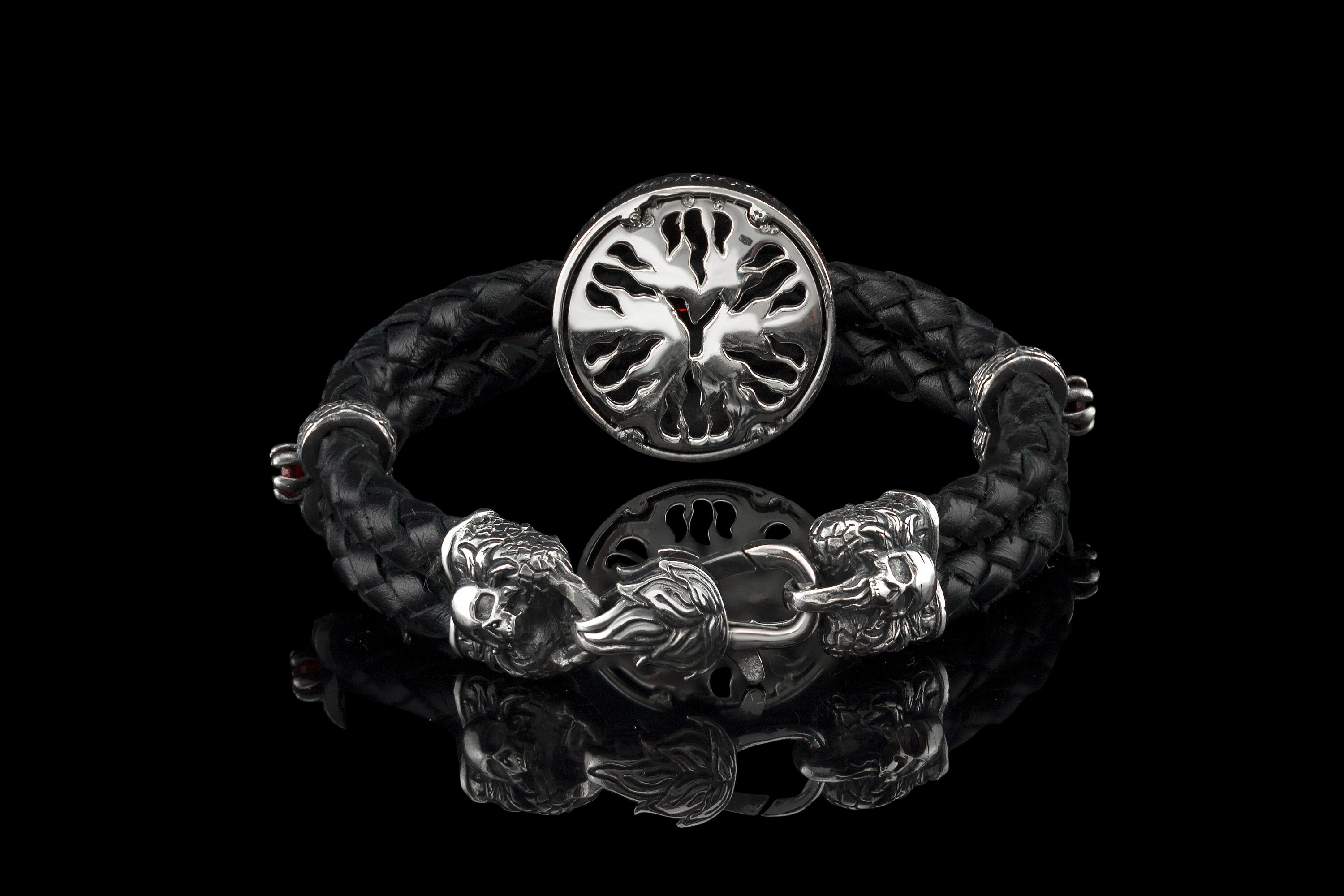 Silver skull bracelet Women's skull bracelet Motorcycle lady jewelry