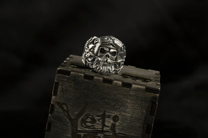 Silver skull ring Biker ring Gift for biker Motorcycle jewelry Huge skull ring