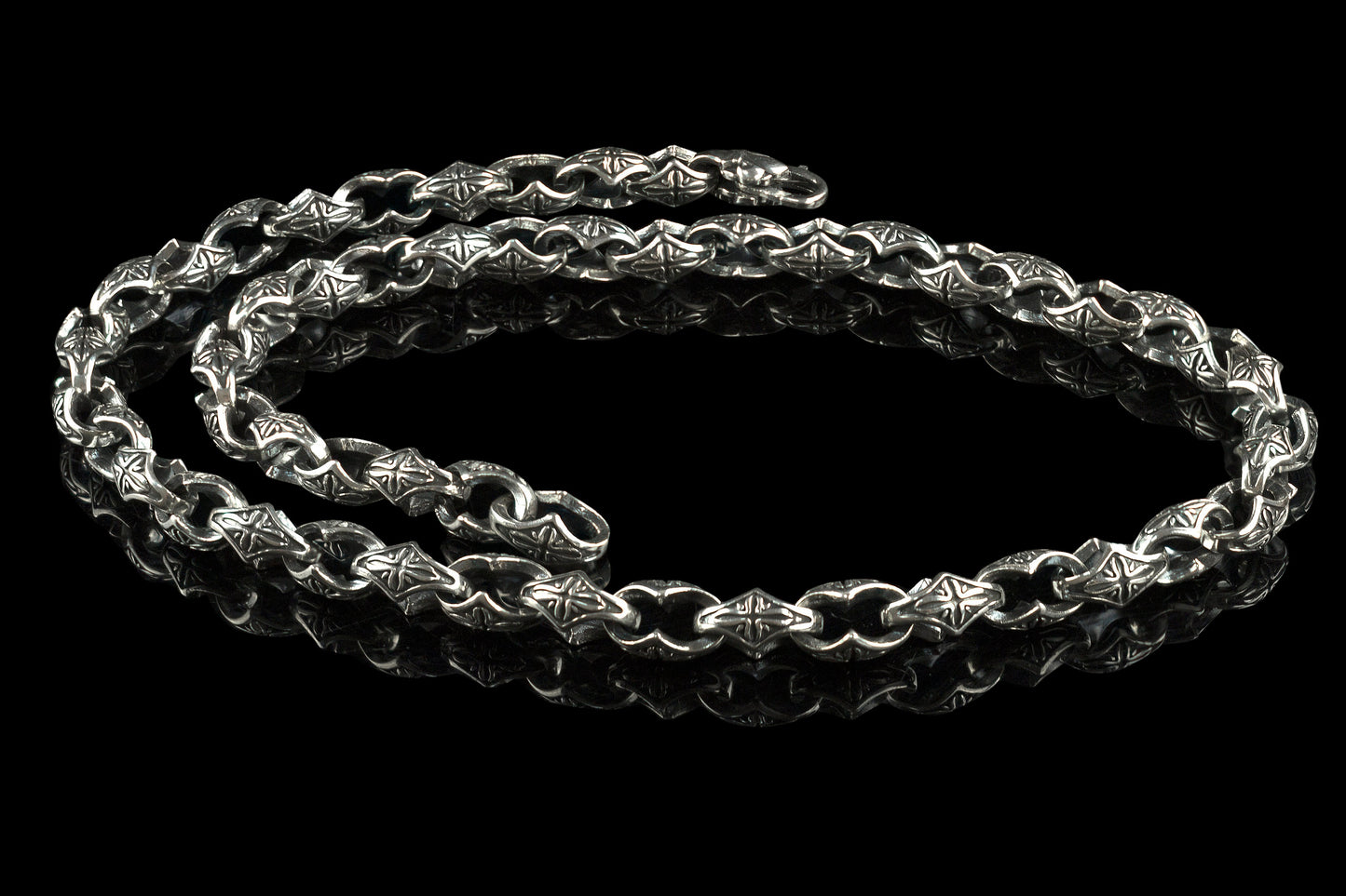 Heavy chain Men's silver necklace  Width chain 9.5 mm Bikers jewelry
