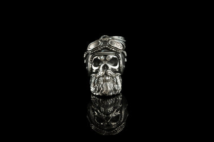 Bikers silver pendant Skull pendant Rider
