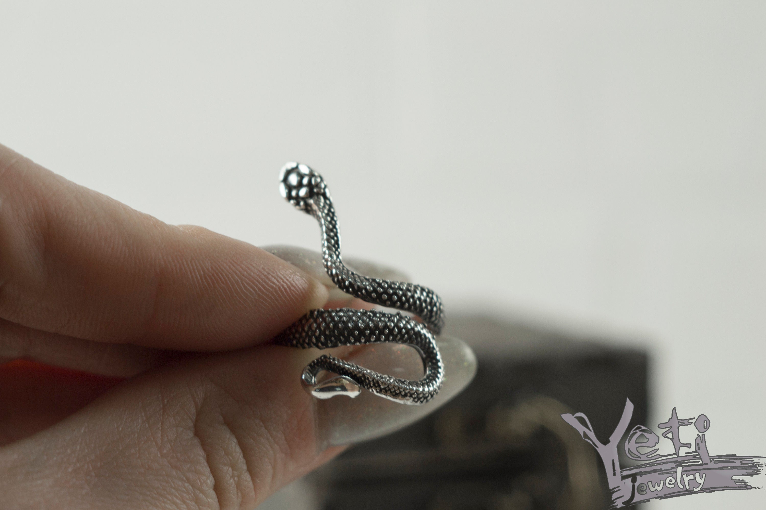 Adjustable ring snake Sterling silver 925 women ring   Serpent Ring