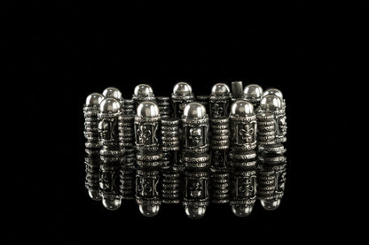 Brutalist silver bracelet Skull bracelet Bullet Silver skull bracelet