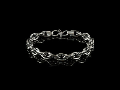 Handmade silver bracelet 9mm bracelet wide Men's silver bracelet