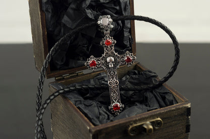 Skull cross Gothic silver pendant with skull Skull jewelry