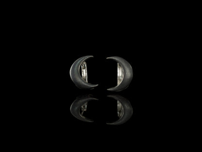 Silver earrings moon Silver moon jewelry Simple silver earrings  White mate silver  moon Witch earrings