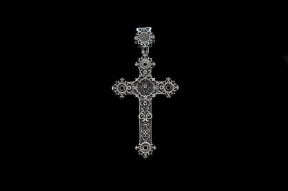 Skull cross Gothic silver pendant with skull Skull jewelry